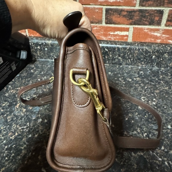 Vintage Coach Court Bag 9870 Mocha Brown Leather Crossbody Shoulder Satchel-Rare - Picture 5 of 16